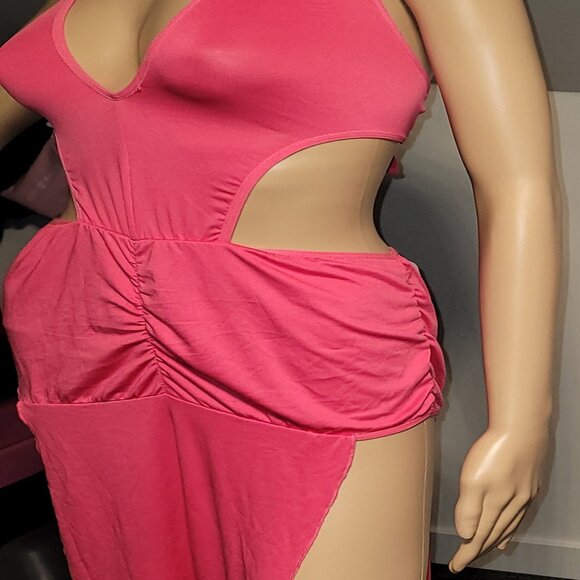 Sexy Women Pink Long Classy Dress Mermaid Club Style Small SL6074 - Picture 6 of 9